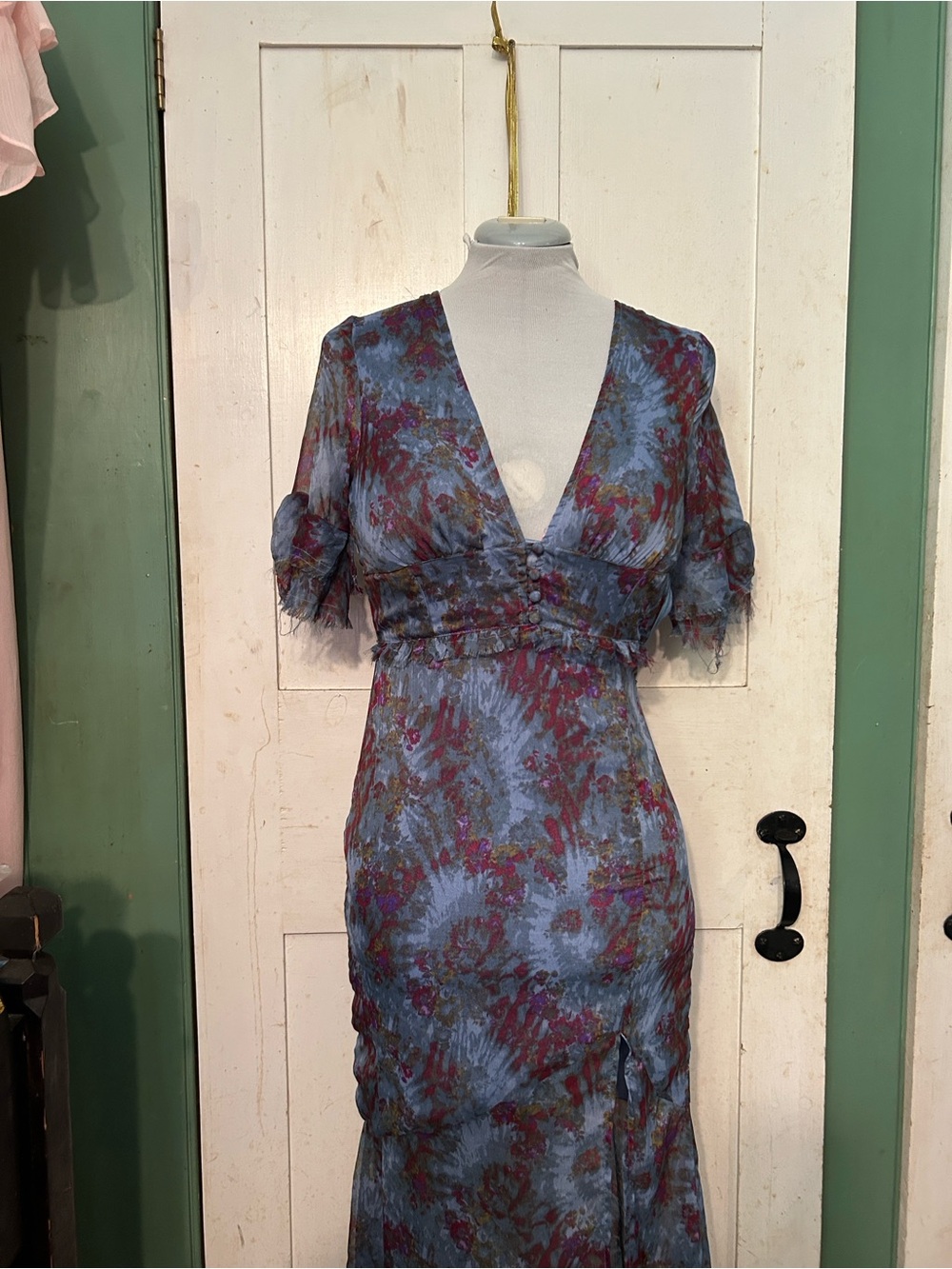 NWOT Urban Outfitters Dress Silk-like Poly Sz XS Whimsigoth Celestial HippieBoho